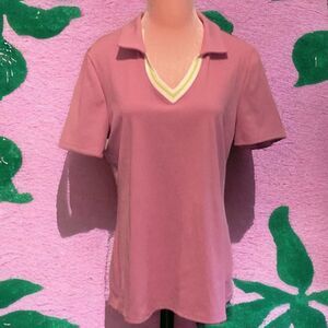 SINCERELY JULES NWT WOMENS LARGE V NECK ACTIVE WEAR TOP BLOUSE LARGE